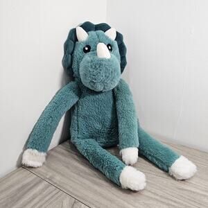 L2D Love 2 Design Blue Teal Dinosaur Plush Pillow Stuffed Animal Triceratops